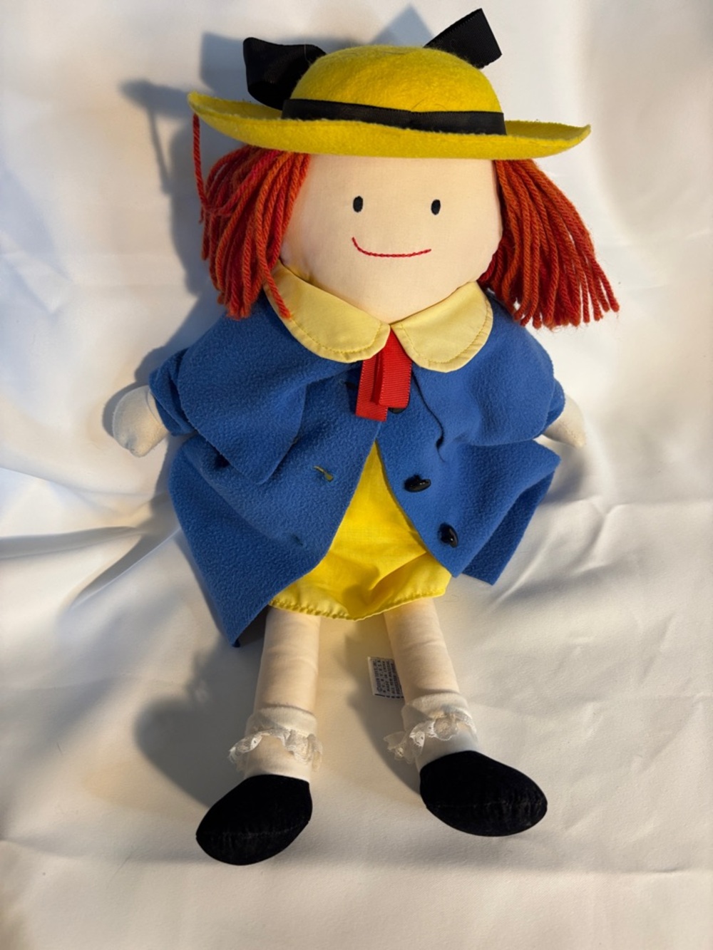 Vintage Madeline Children's Soft Rag Doll in Yellow Hat & Blue Coat -GB1 sku - Picture 2 of 5